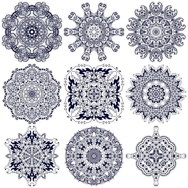 Conjunto de mandalas — Archivo Imágenes Vectoriales