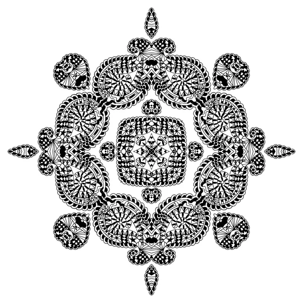 Ornement rond ethnique. Mandala dessiné à la main — Image vectorielle