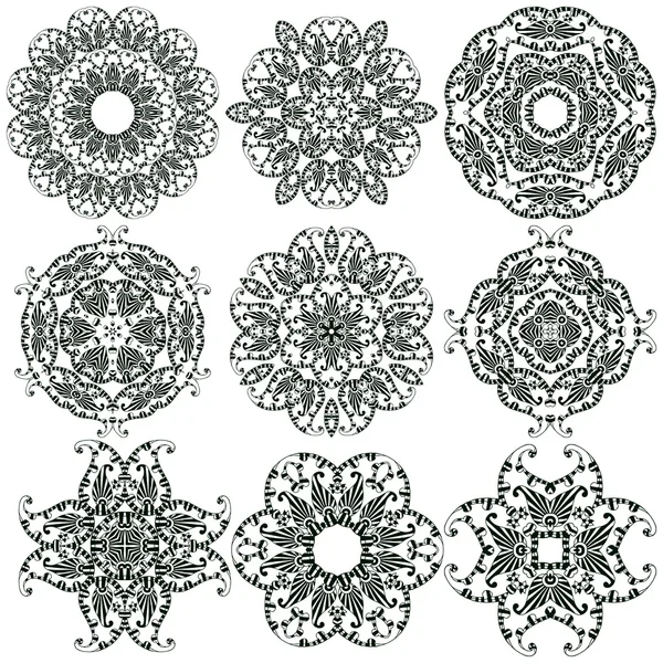 Conjunto de mandalas — Archivo Imágenes Vectoriales