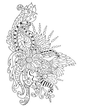 Hand drawnflower ornament coloring page