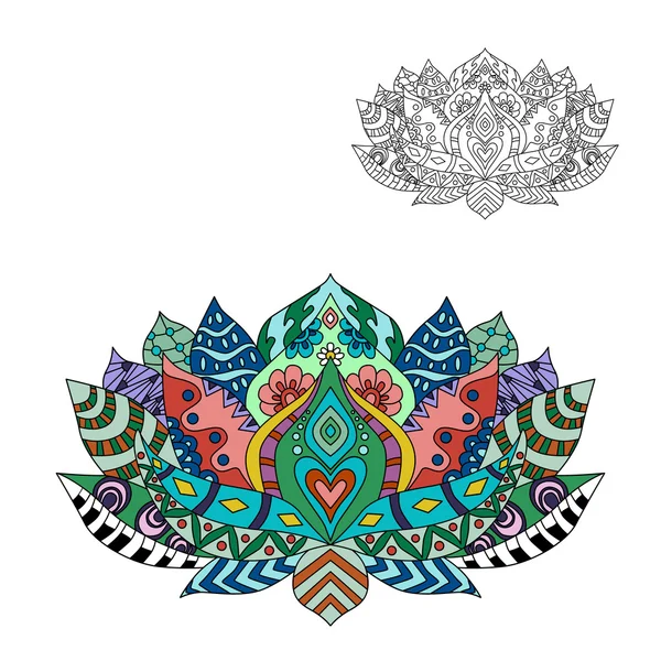 Lotus flower silhouette. Water lily. Oriental indian, chinese style — Διανυσματικό Αρχείο