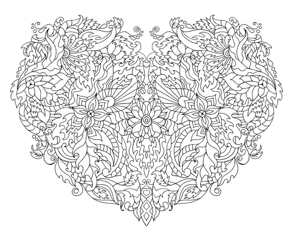 Hand drawn flower heart