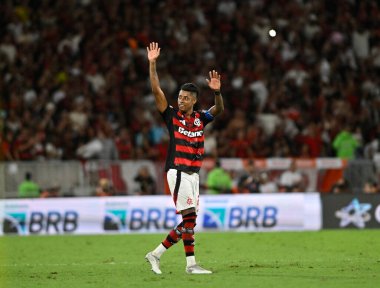 Rio de Janeiro, Brezilya, 9 Kasım 2025. Brezilya Futbol Şampiyonası, Flamengo ve Santos arasında Maracan Stadyumu 'nda oynanan maç. Oyuncu Neymar iş başında.