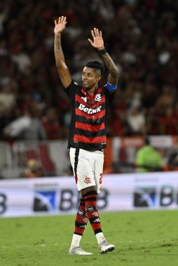 Rio de Janeiro, Brezilya, 9 Kasım 2025. Brezilya Futbol Şampiyonası, Flamengo ve Santos arasında Maracan Stadyumu 'nda oynanan maç. Oyuncu Neymar iş başında.