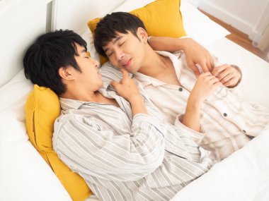 Eşcinsel çift kavramı. lgbtq aktvity evde. yemek yapmak