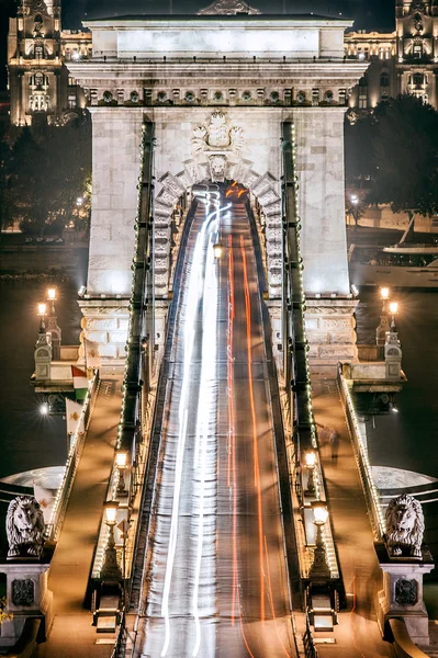 Highway of the Chain Bridge in Budapest, capital of Hungary
