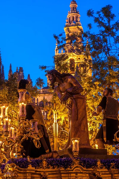 Heilige week in Sevilla, Christus van Las Cigarreras broederschap — Stockfoto