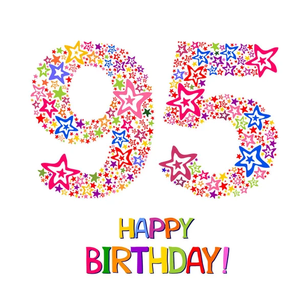 Happy Birthday Card Celebration Background Number Firework Place Your Text — Stock Vector