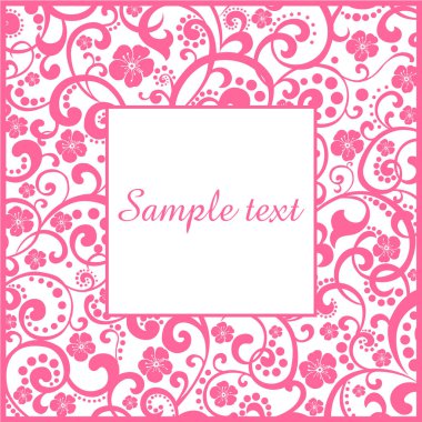  Arka planda çiçek çerçevesi izole edildi. Tasarım elementi. Vektör illüstrasyonu