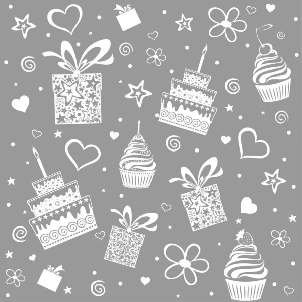 Happy Birthday Seamless Wrapping Paper Vector Illustration — Stock Vector