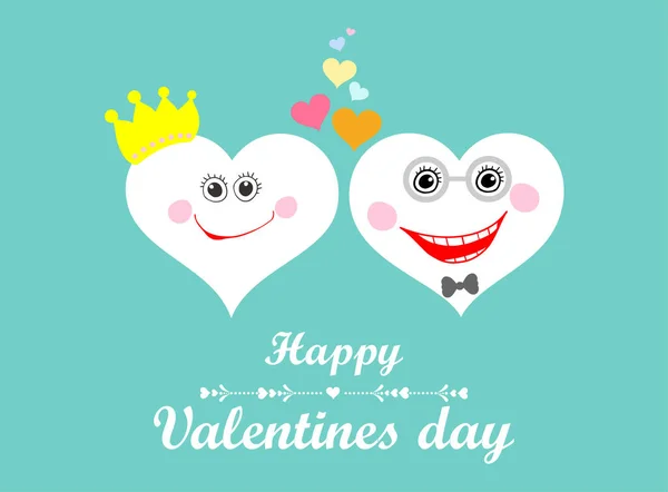 Corações Kawaii Dia Dos Namorados Ilustração Gira Feliz Dia Dos —  Vetores de Stock