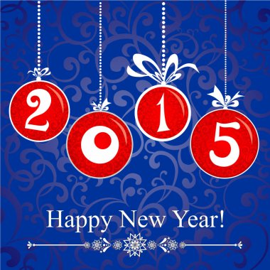 Yeni yıl temalı vektör illüstrasyonu