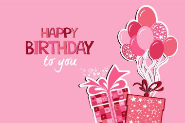 doğum günü temalı festival vektör illüstrasyonu