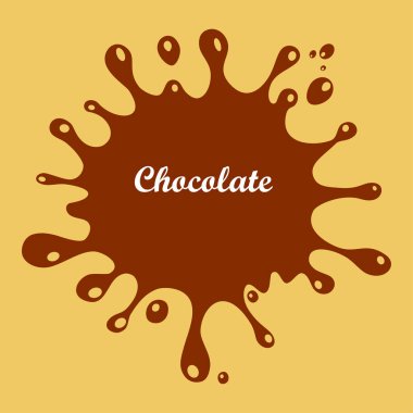 Harflerle ve sıçramalarla çikolata illüstrasyonu