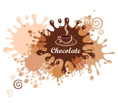 Harflerle ve sıçramalarla çikolata illüstrasyonu