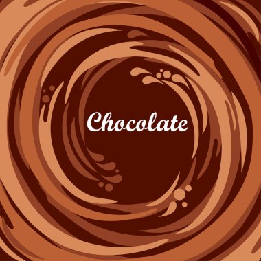 Harflerle ve sıçramalarla çikolata illüstrasyonu