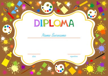 diploma tasarımı, dijital vektör illüstrasyonu