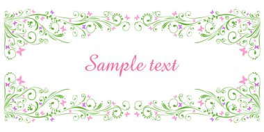 Kopya alanı ile vektör illüstrasyonu, dijital çiçek arkaplanı