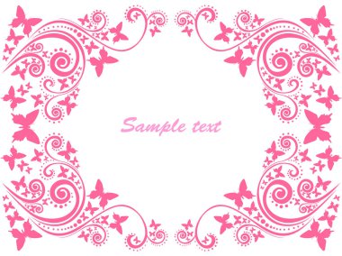 Vektör çizimi, çiçek çerçevesi şablonu