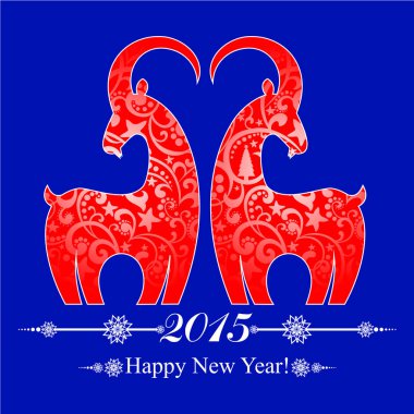 Yeni yıl temalı vektör illüstrasyonu