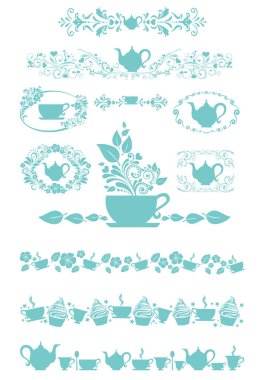 Çay içeceği temalı vektör illüstrasyonu