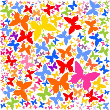 vektör arkaplan, renkli kelebekli desen