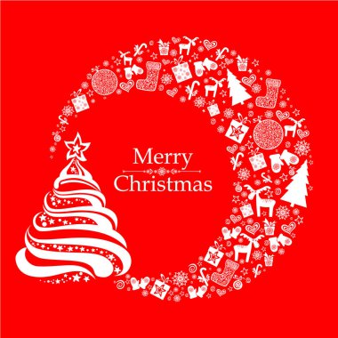 Yılbaşı temalı festival vektör çizimi