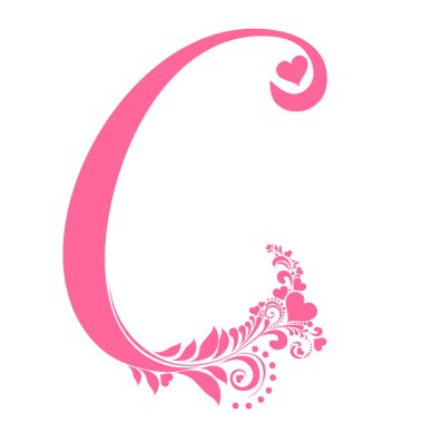 c yazı tipi harfi beyaz arkaplanda izole edildi