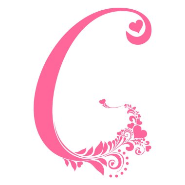 g yazı tipi harfi beyaz arka gorund üzerinde izole edildi