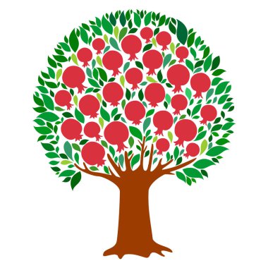 Büyüyen çizgi film ağacı ile vektör illüstrasyonu