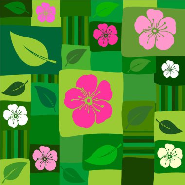 Merhaba bahar temalı vektör illüstrasyonu