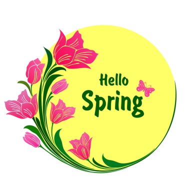 Merhaba bahar temalı vektör illüstrasyonu