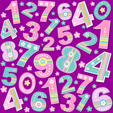 Renkli sayılara sahip kusursuz vektör arkaplanı