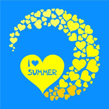 yaz temalı vektör çizgi film illüstrasyonu