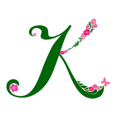 k yazı tipi harfi beyaz arkaplanda izole edildi