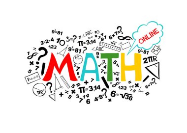 Matematik bilimi çizgi filmi vektör çizimi