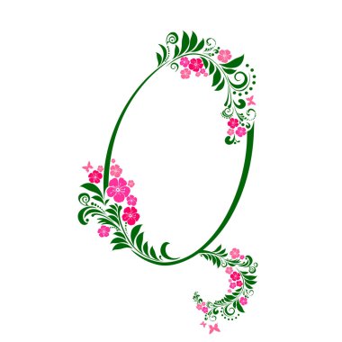 q yazı tipi harfi beyaz arkaplanda izole edildi