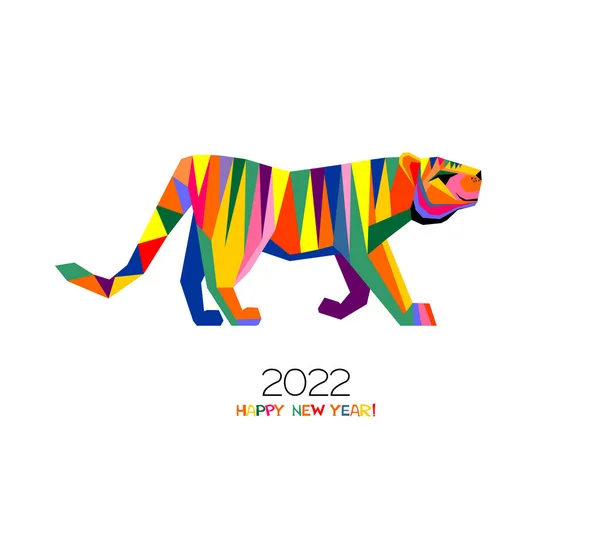 Ilustração Vetorial Com 2022 Ano Tigre —  Vetores de Stock