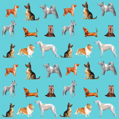 Sevimli çizgi film köpekleri vektör posteri