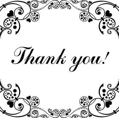 Teşekkürler kart tasarımı, vektör illüstrasyonu