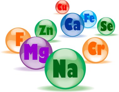 Beyaz arkaplanda renkli vitaminler kabarcıkları