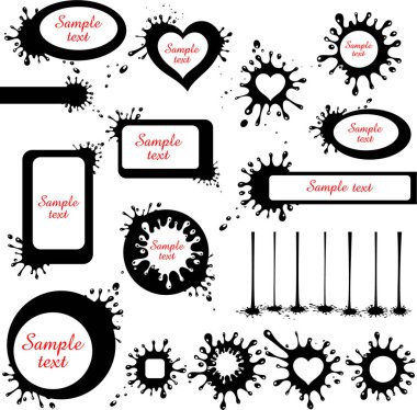 boya lekeleri vektör çizimleri ayarlandı