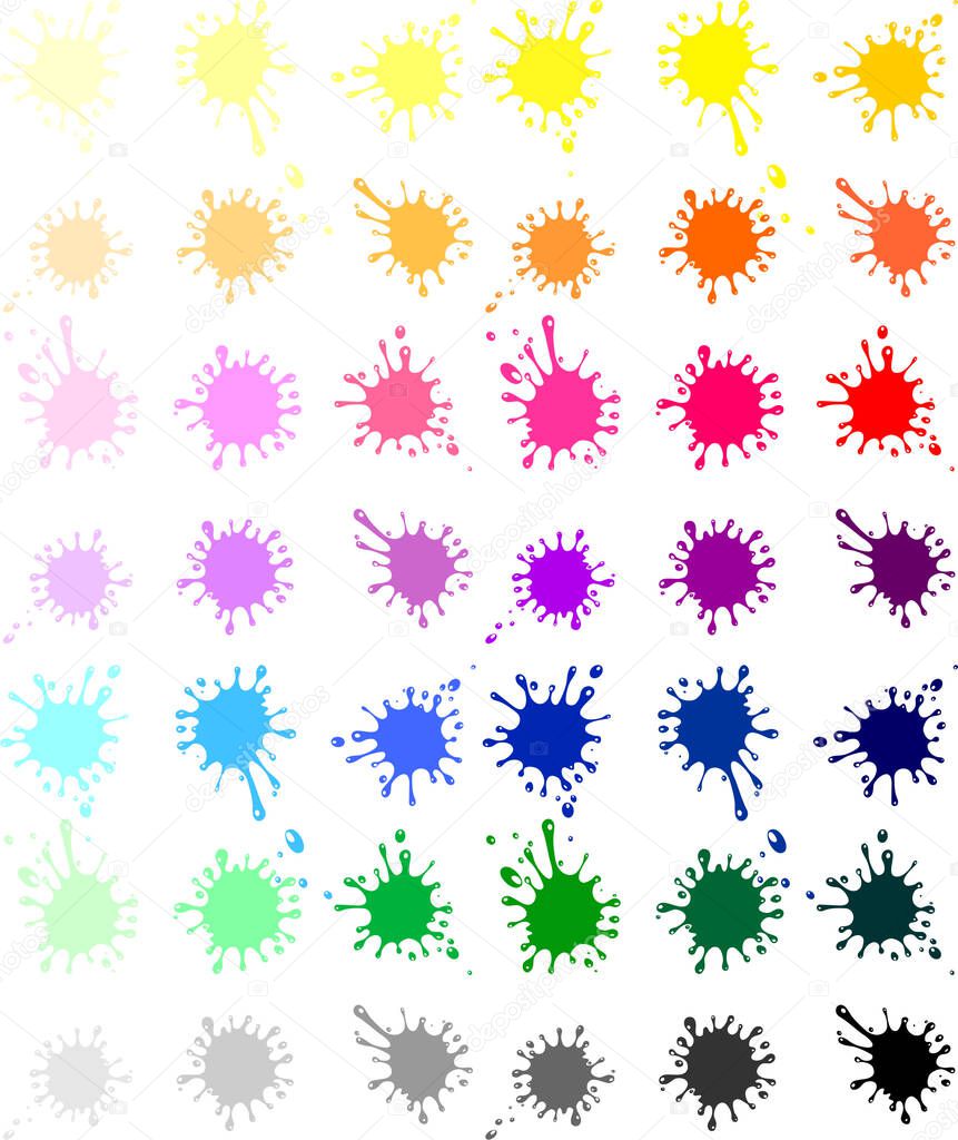 paint stains vector illustrations set