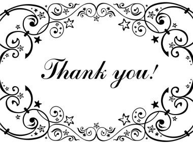 Teşekkür kartıyla birlikte vektör kartı tasarımı