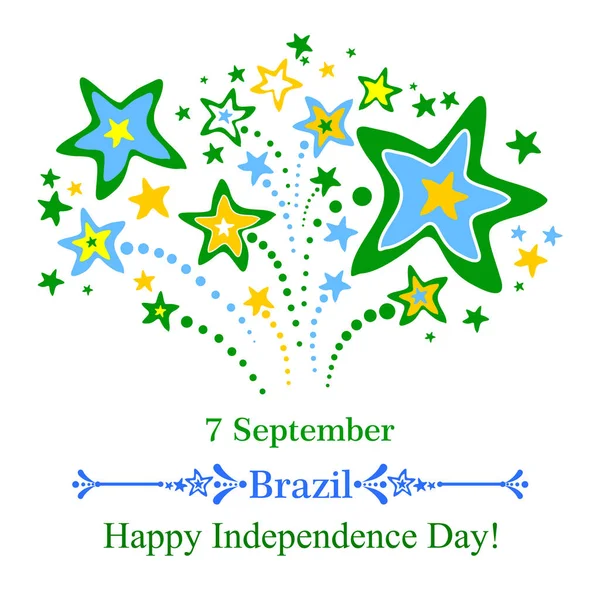 Happy Independence Day Brésil Illustration Vectorielle — Image vectorielle