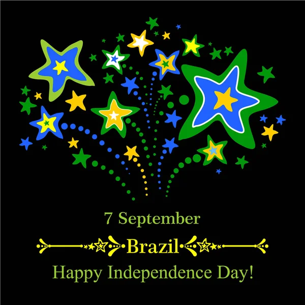 Happy Independence Day Brésil Illustration Vectorielle — Image vectorielle