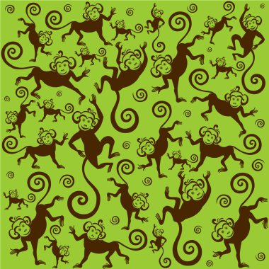 Maymun vektör resimleme arkaplanı  