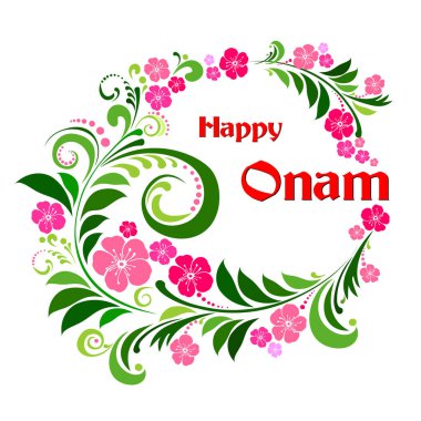 Mutlu Onam vektör illüstrasyon arka planı 