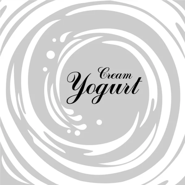 Crema Yogurt Vector Ilustración Fondo — Archivo Imágenes Vectoriales
