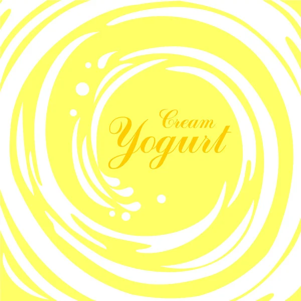 Cream Yogurt Vector Illustration Background — Stock Vector